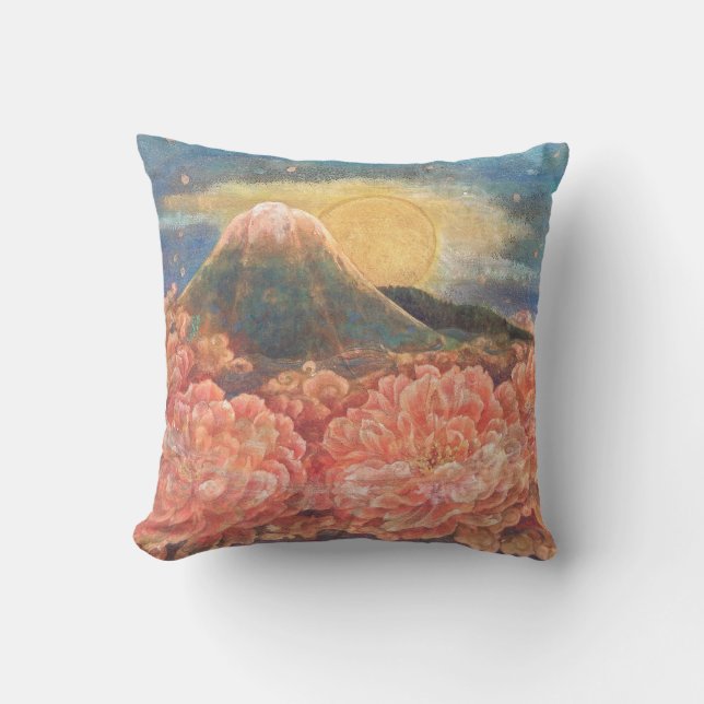 Coussin Mount Fuji Dreamscape: Mystical Art (Recto)
