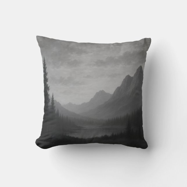 Coussin Mountain Escape Throw Pillow (Recto)