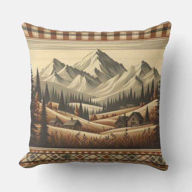 Coussin Mountain Plaid - for Cozy Cabin Charm (Recto)