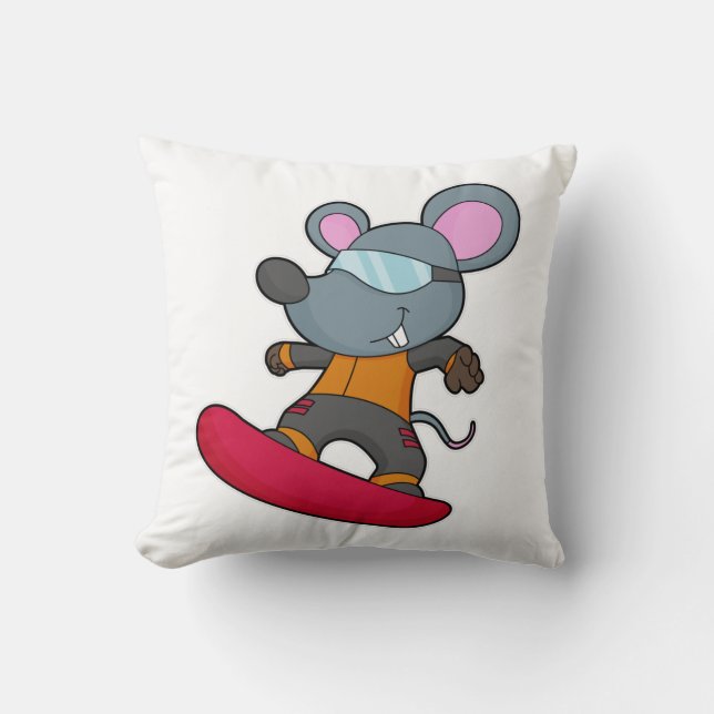 Coussin Mouse as Snowboarder (Recto)