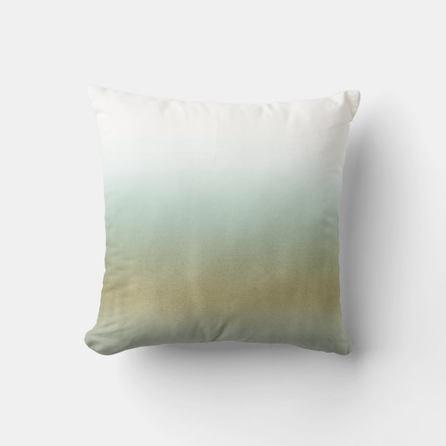 Coussin Mousse de mer Or Blanc Elegant Plage Mariage moder (Recto)