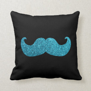Coussin Moustache bleue de Bling (graphique de parties