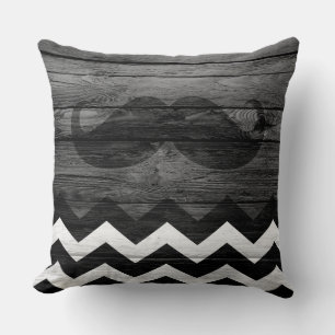 Coussin Moustache Chevron Vintage Bois #4