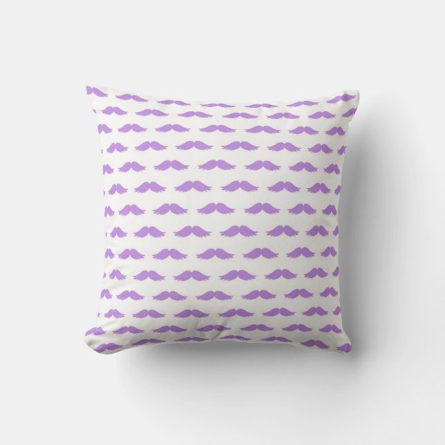 Coussin Moustache violette Lancer l'oreiller (Recto)
