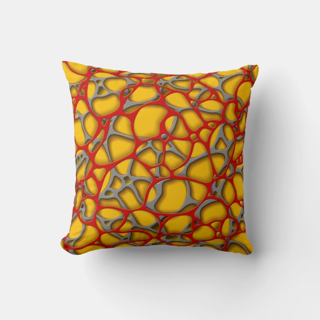Coussin Moustiquaire rouge et gris sur un arrière - plan j (Recto)