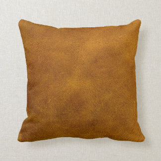 Coussin Moutarde d'ambre de grain fin de cuir de peau de