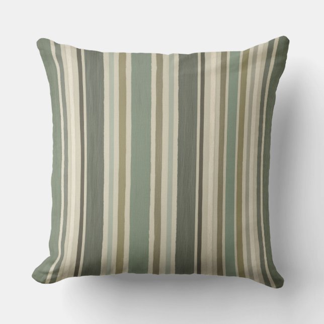 Coussin Moutarde Douce Verte Maison de Campagne Gris Brun  (Recto)