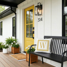 Moutarde et Blanc Classique Monogramme Carré