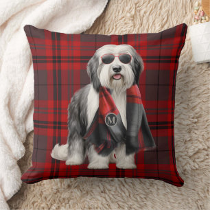 Coussin Mouton Cute et Carreaux Rouges Funn Noël de Noël