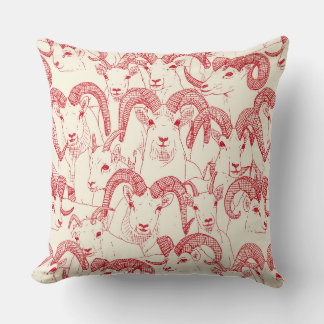 Coussin mouton d'Alaska Dall perle vermillon rouge