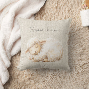 Coussin Mouton Doux et Fluffy Endormi
