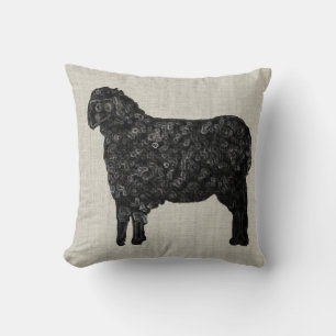 Coussin Mouton noir