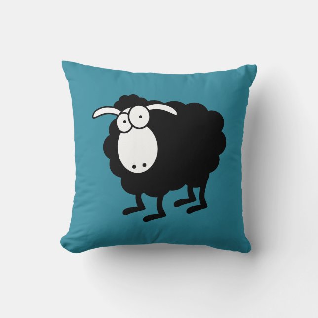 Coussin mouton noir et blanc (Recto)