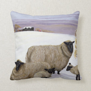 Coussin Moutons en hiver