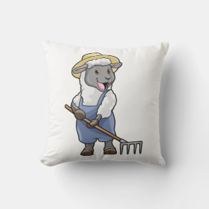 Coussin Moutons fermiers avec gâteau et Casquette