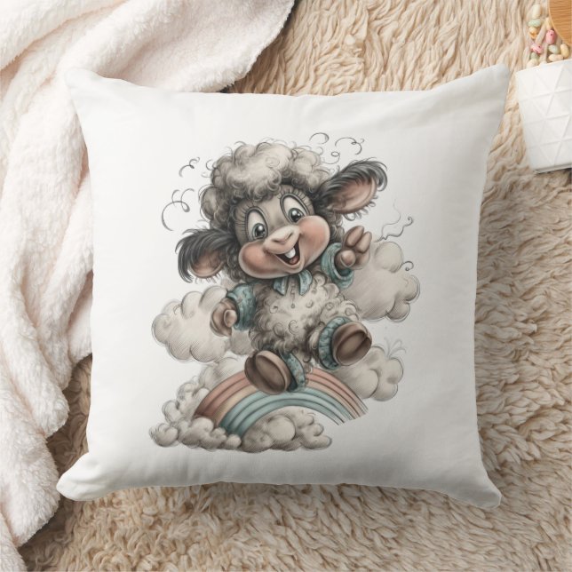 Coussin Moutons Mignons Fantaisistes (Couverture)