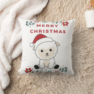Coussin Moutons Noël Moutons Animaux d'hiver