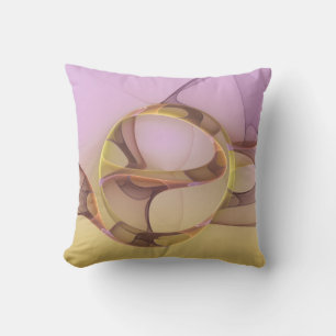 Coussin Mouvements Abstraits Art Fractal Moderne Rose Doré