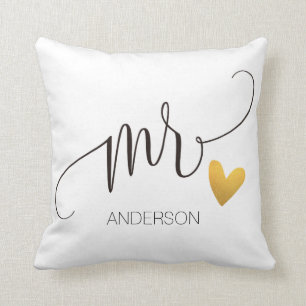 Coussin Mr Mr& Mme  Calligraphie Mariage personnalisé-2