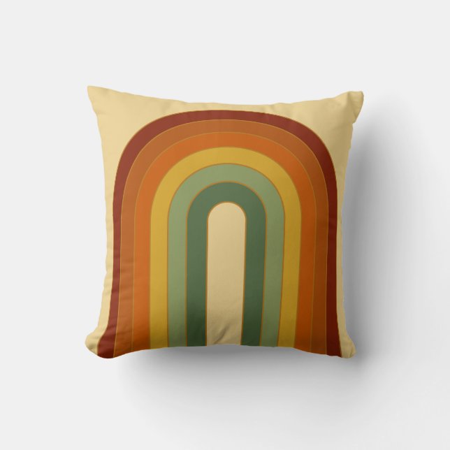 Coussin Muet Retro Arc-en-ciel beige (Recto)
