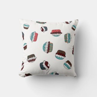 Coussin Muffin. Joyeux arrière - plan de cupcake d'anniver