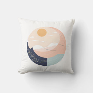 Coussin Mug Boho minimaliste Soleil et Lune - Ligne Célest