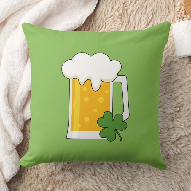 Coussin Mug de bière irlandaise avec Shamrock Clover (Couverture)