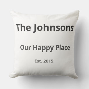 Coussin Mug Familial Personnalisé – Nom de Famille & Année