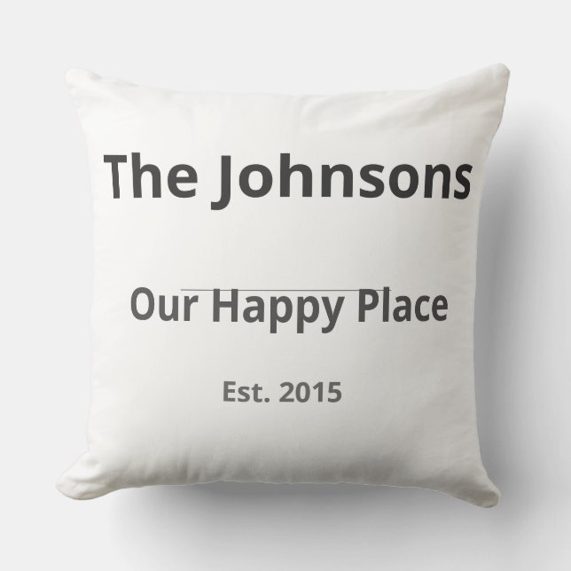 Coussin Mug Familial Personnalisé – Nom de Famille & Année (Recto)