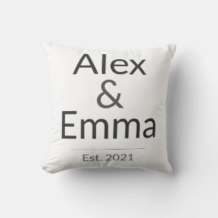 Coussin Mug Personnalisé pour Couple – Noms et Année Cadea