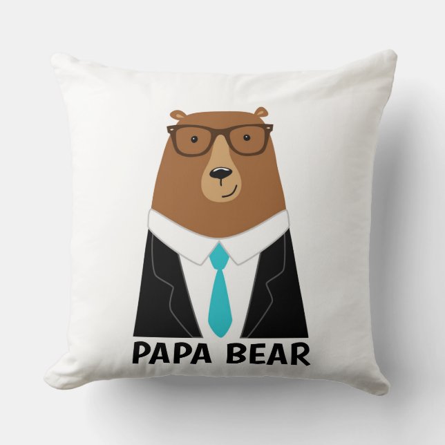 Coussin Mug spécial cadeau de la fête des pères Ourson Pap (Recto)