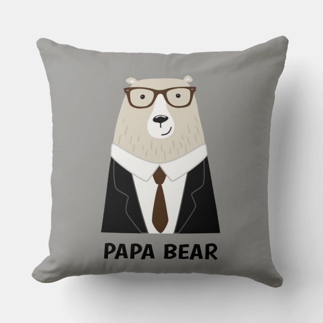Coussin Mug spécial cadeau de la fête des pères Ourson Pap (Recto)