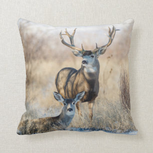 Coussin Mule Deer Buck et Doe