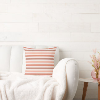 Coussin Multi Color Peach et Terra Cotta Stripes Motif