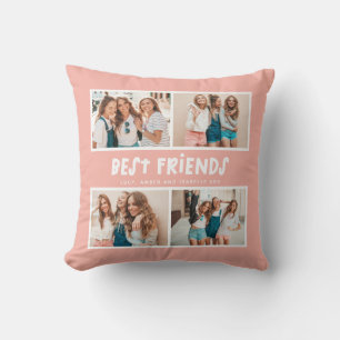 Coussin Multi photo coloré amusant typographie meilleurs a