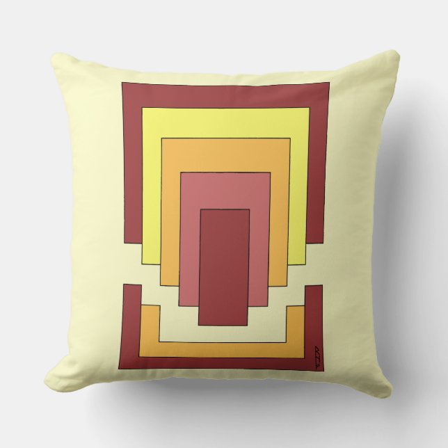 Coussin Multicolor Abstrait rectangle (style les années 70 (Recto)