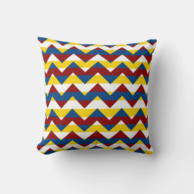 Coussin Multicolor Chevron Zigzag Motif à bande 17 (Recto)