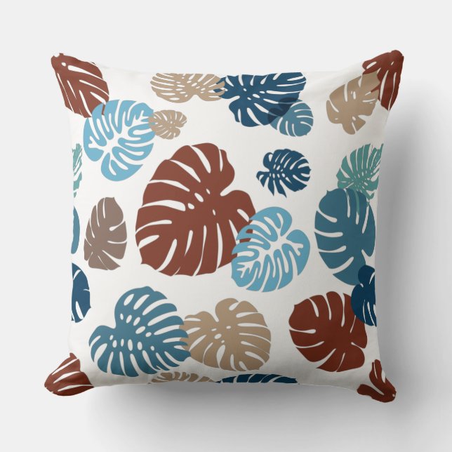 Coussin Multicolor Feuilles tropicaux 11 (Recto)