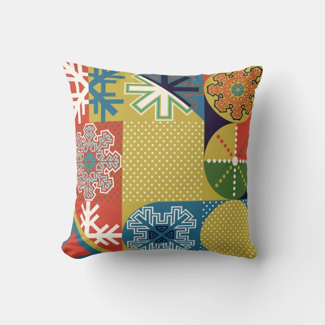 Coussin Multicolor Géométrique : Arrière - plan local de f (Recto)