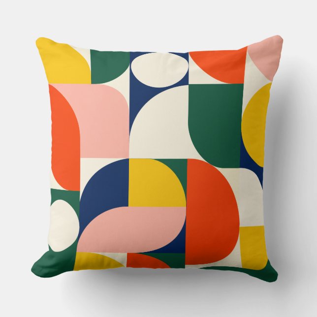 Coussin Multicolor Rounded Geometric Composition (Recto)