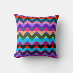 Coussin Multicolore Chevron Zigzag Motif à bande 2