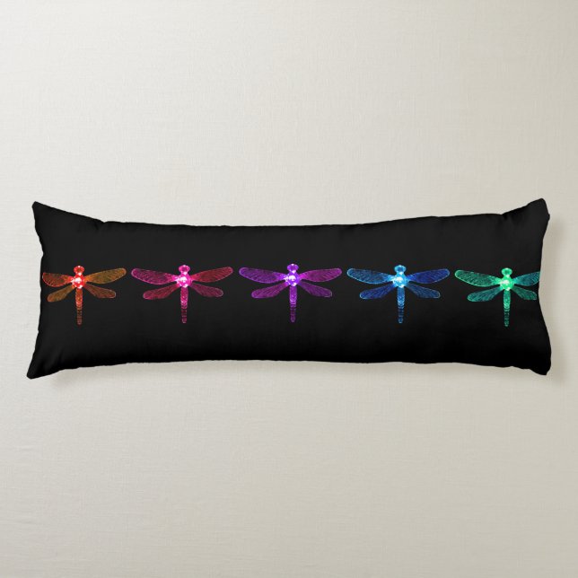 Coussin multicolore de corps de libellules (Devant)