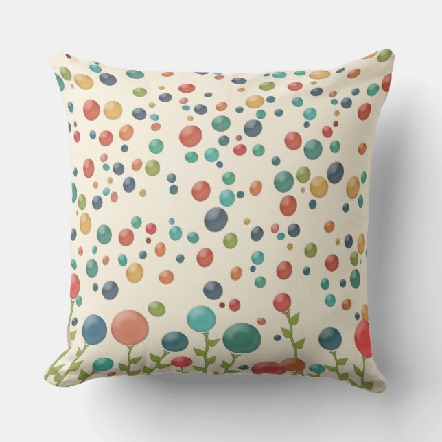 Coussin multicolore de jardin de boule de gomme (Recto)