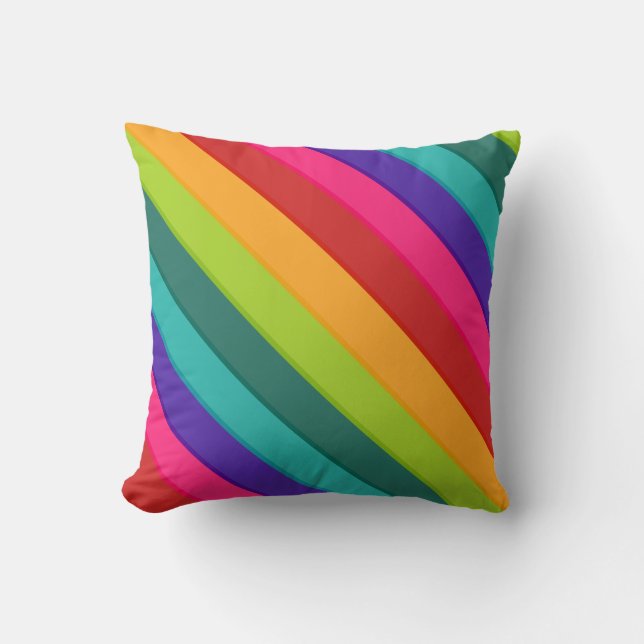 Coussin Multicolore rayé (Recto)