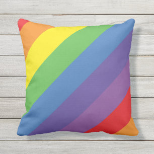 Coussin Multicolore Rayures Arc-en-ciel Coloré Moderne