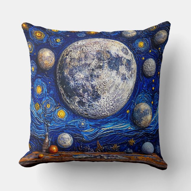 Coussin Multiples Lunes Au-Dessus d'une Surface Ressemblan (Recto)