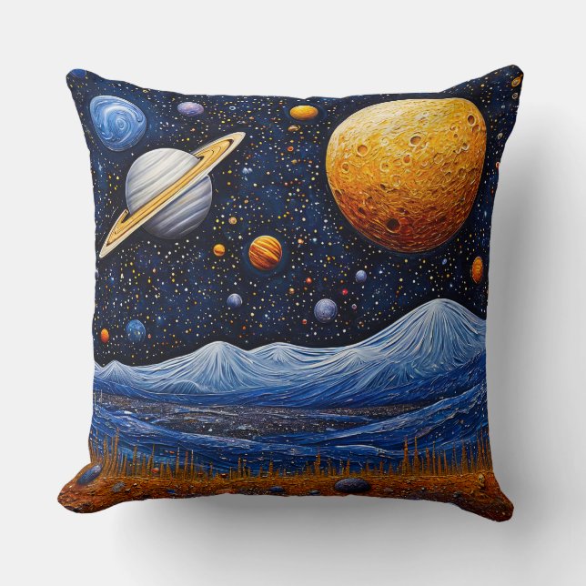 Coussin Multiples Lunes Au-Dessus d'une Surface Ressemblan (Recto)