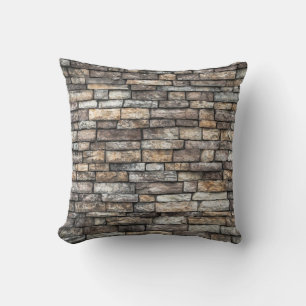 Coussin Mur de briques en carreaux gris