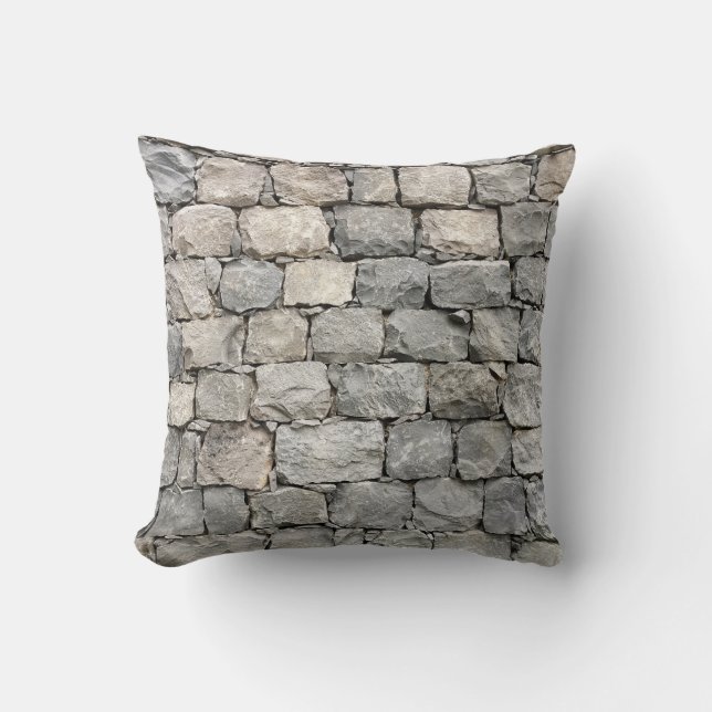 Coussin Mur de pierre sèche fantaisiste (Recto)
