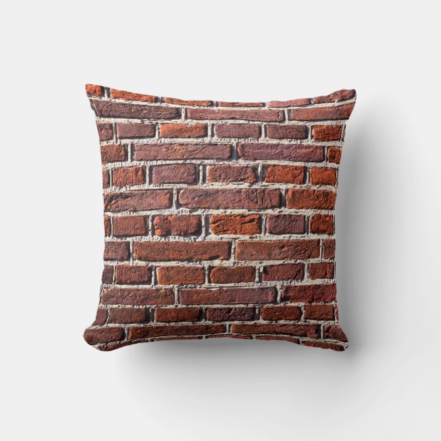 Coussin Mur rouge brique pierre brique maçonnerie (Recto)